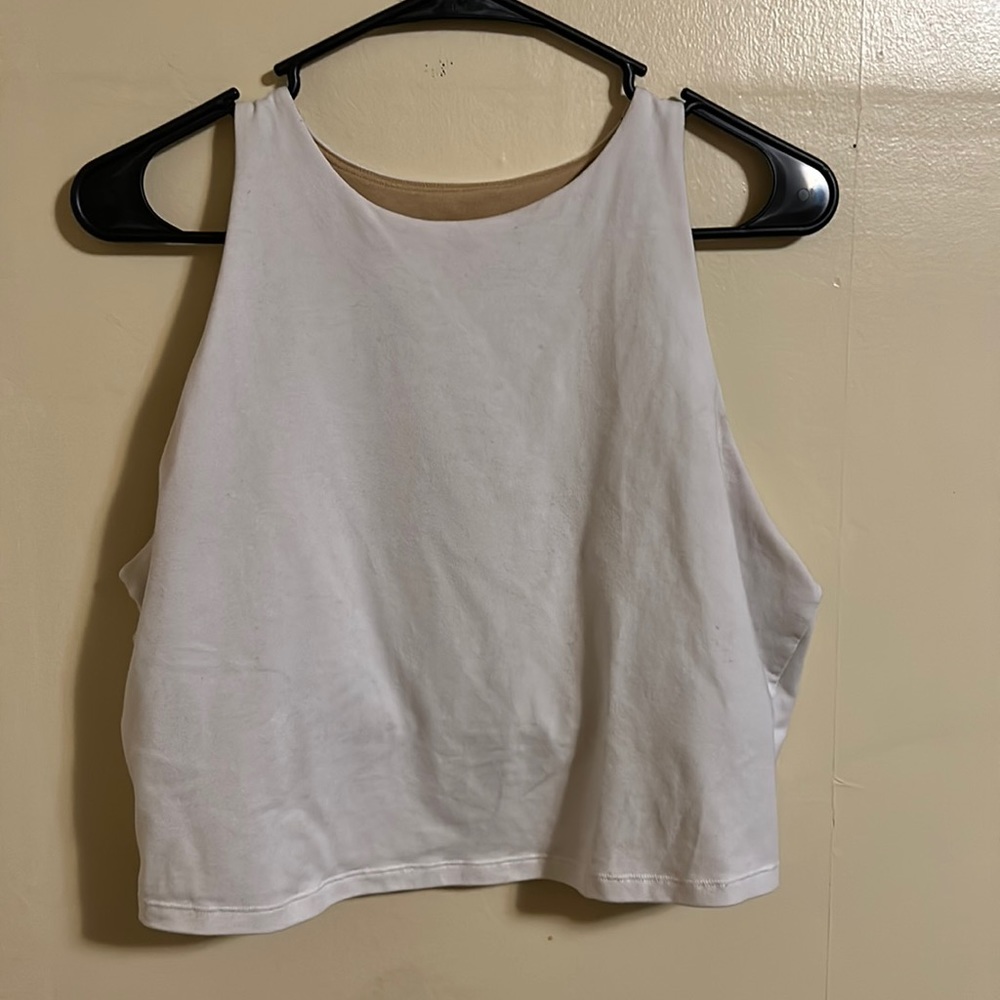 Old navy active white tank top crop top